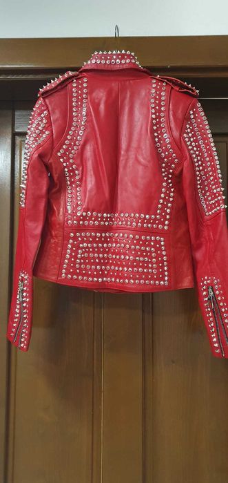 Jacheta femei piele rosie