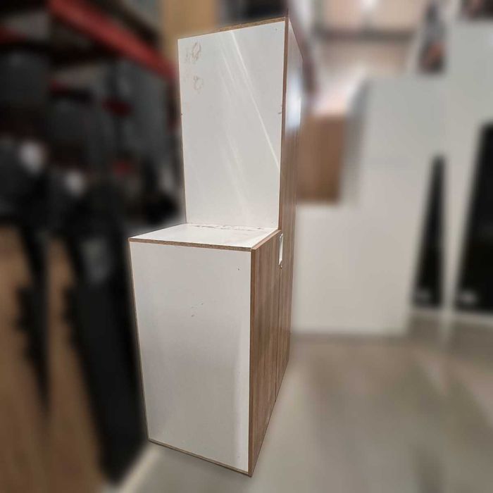 Dulap din PAL forma atipica, natur-alb H230
