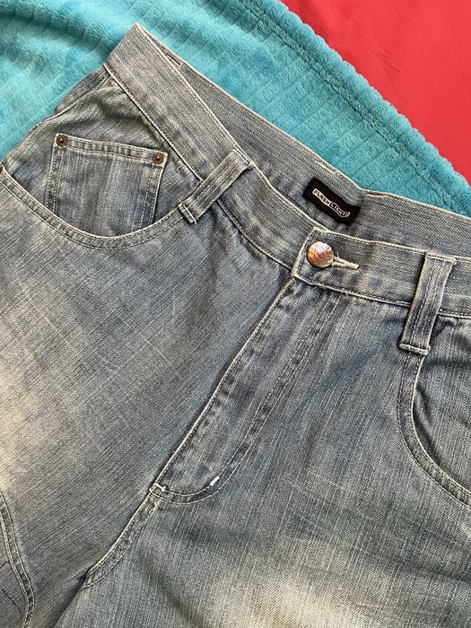 Flashlights Light Denim Baggy Jeans OM Print