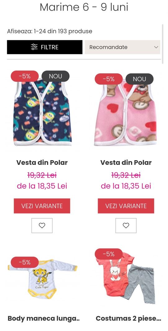 Vând stoc hainute bebelusi
