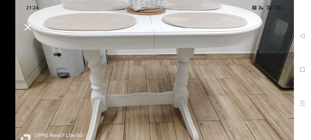 Vând masa bucătărie alba, stare impecabila