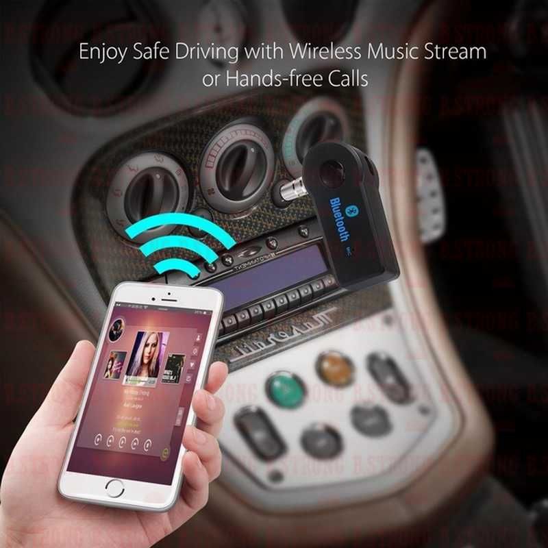 Auxiliar bluetooth cu mufa jack 3.5mm pentru sisteme audio, casetofon