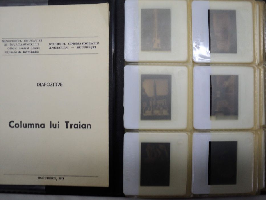 COLECTIE: Diapozitive "Columna Lui Traian" VINTAGE 1974 + catalog