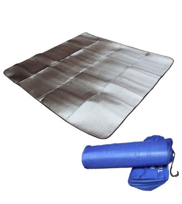 Постелка за къмпинг с двойно алуминиево покритие 150 см x 200 см