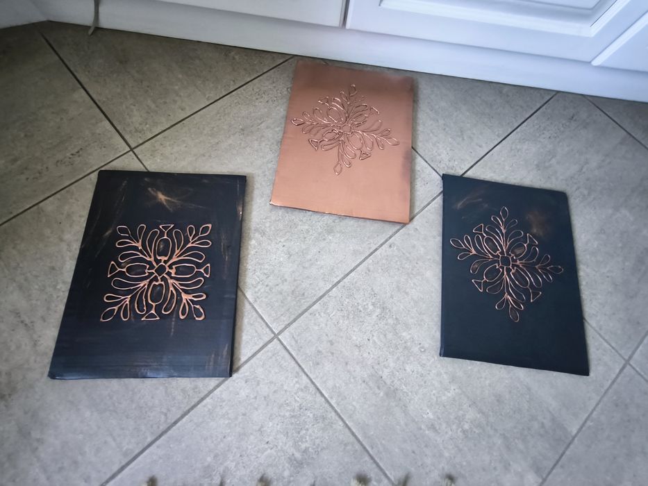 Set X 3 decorațiuni de perete,din carton reciclat, 40X30 cm, negru,cup