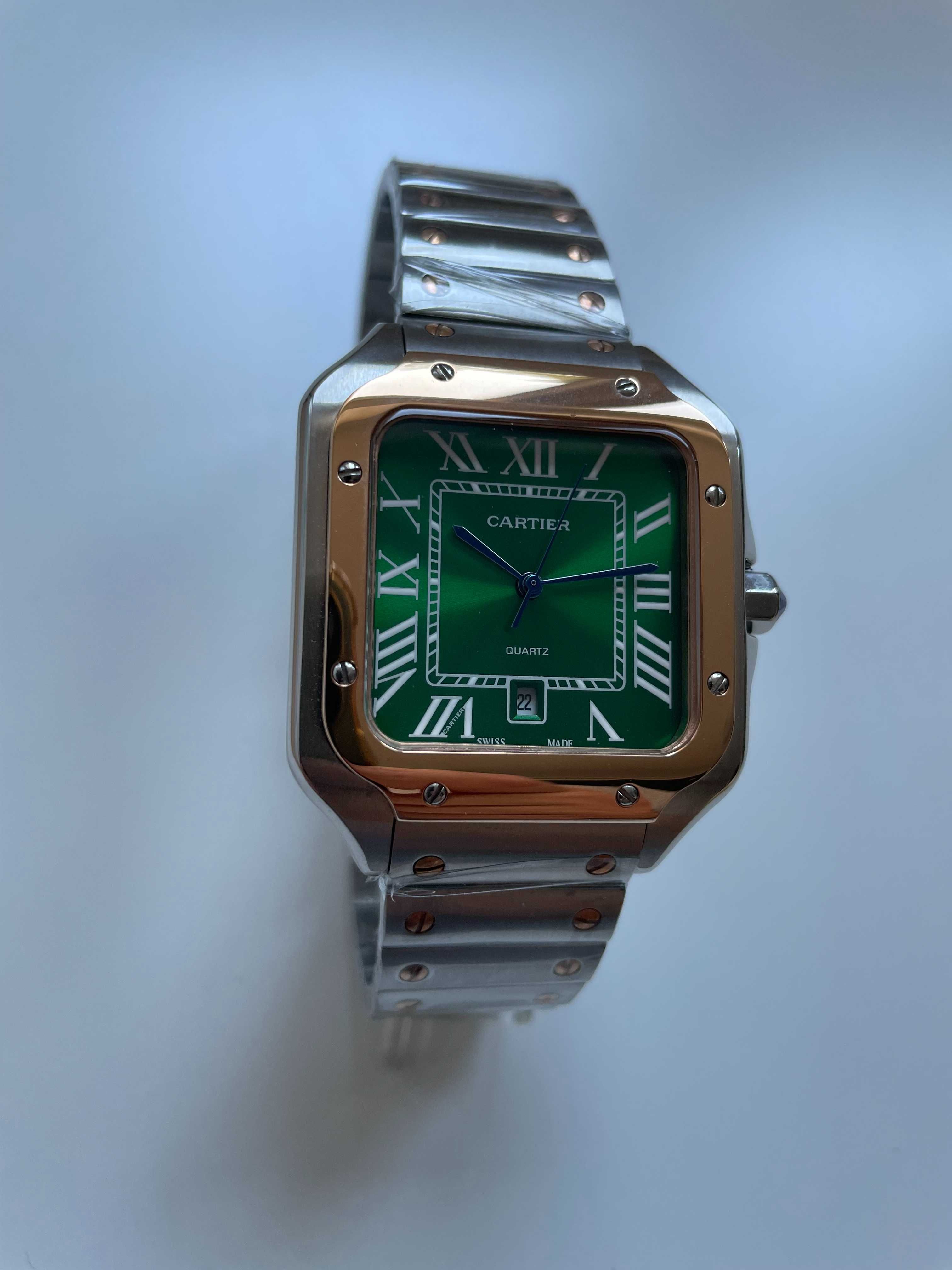 Cartier Santos de Cartier Medium Smoky Green! Poze reale, verificare!