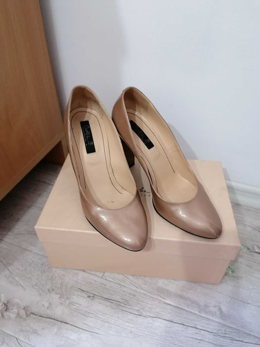 Pantofi piele nude perlat, 39