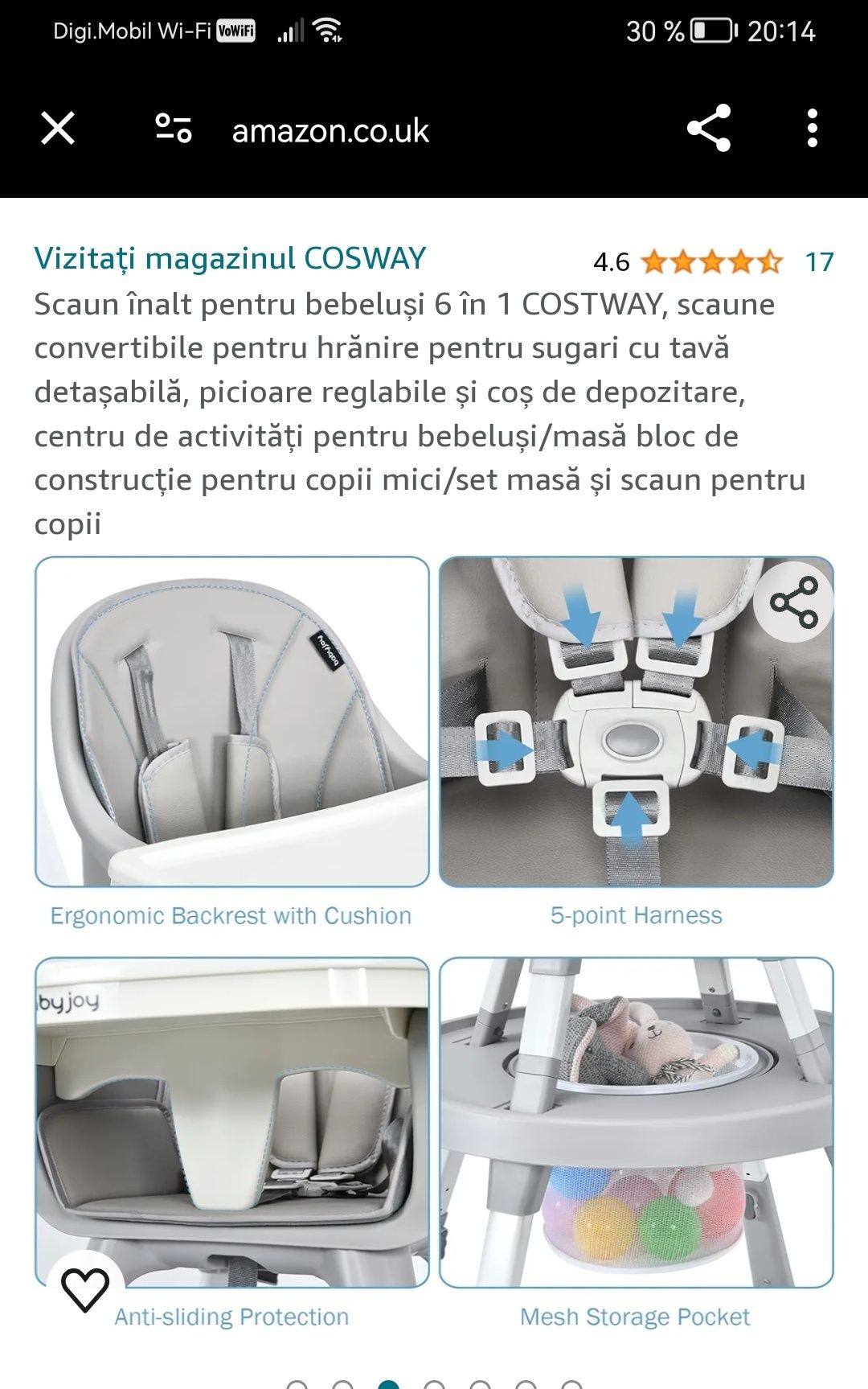 Scaun copil 6 in 1 Baby joy