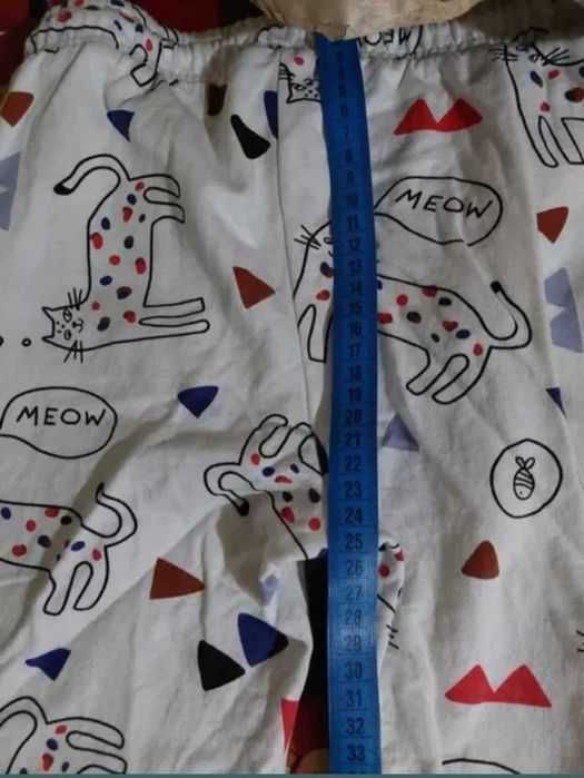 Pantalon imprimeu pisici cu căptușeală fete 134