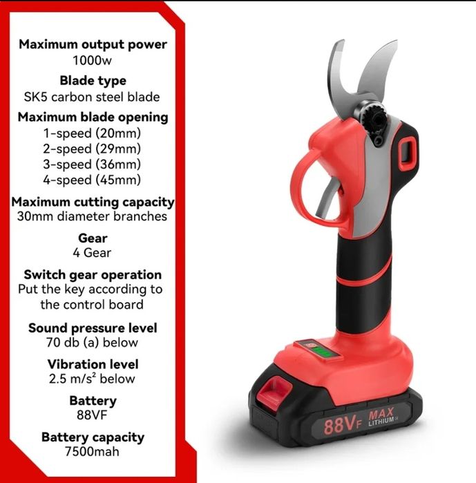 Foarfeca electrica pentru taiat pomi, vita de vie
