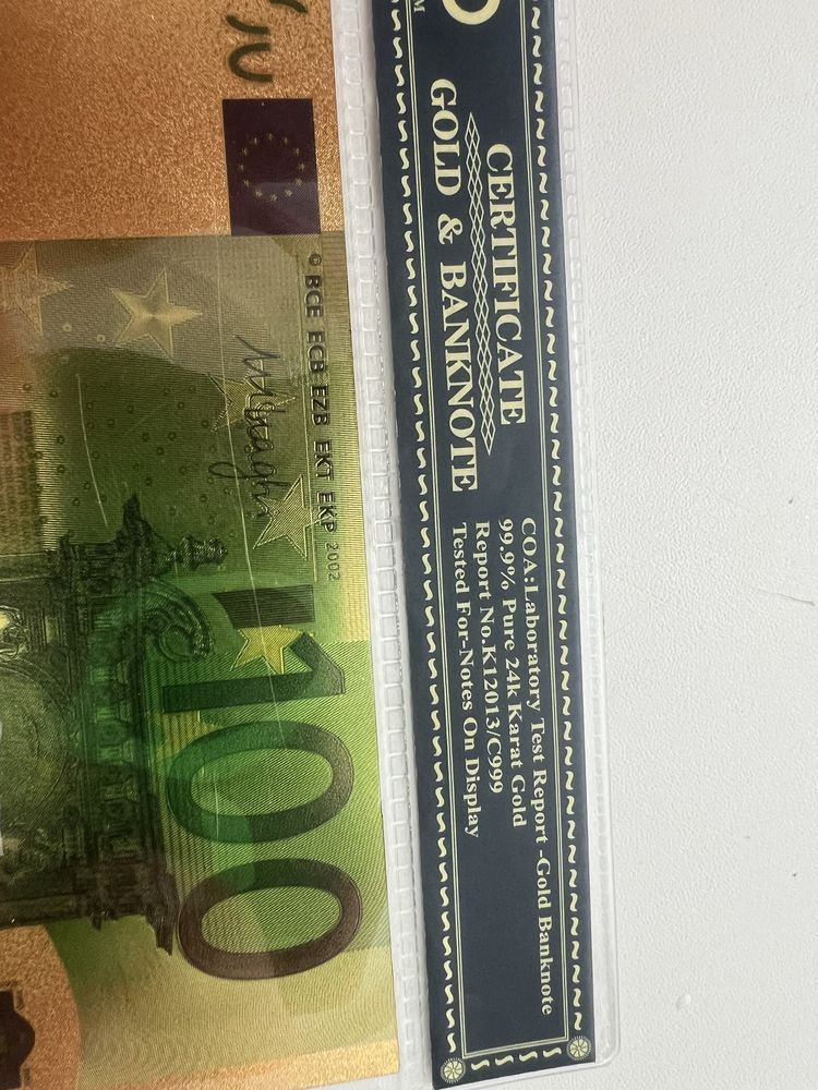 Bancnota placata cu aur 24k