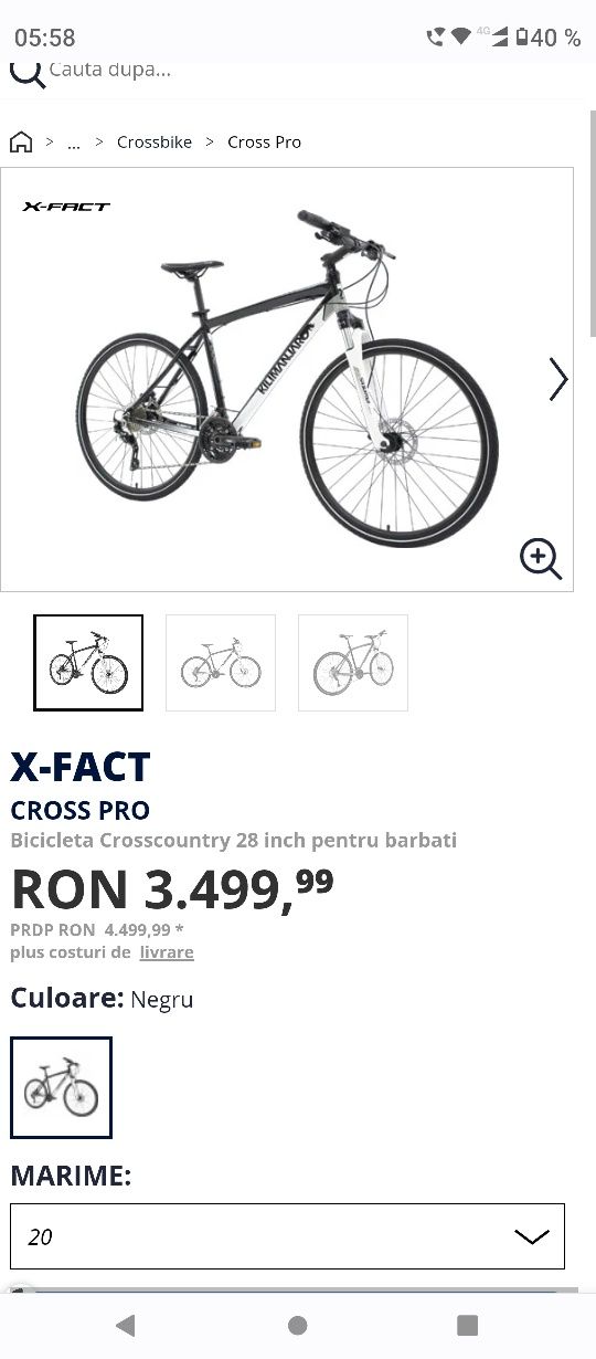 Bicicleta oras X-FACT CROSS PRO 30 viteze roata 28 cadru 20