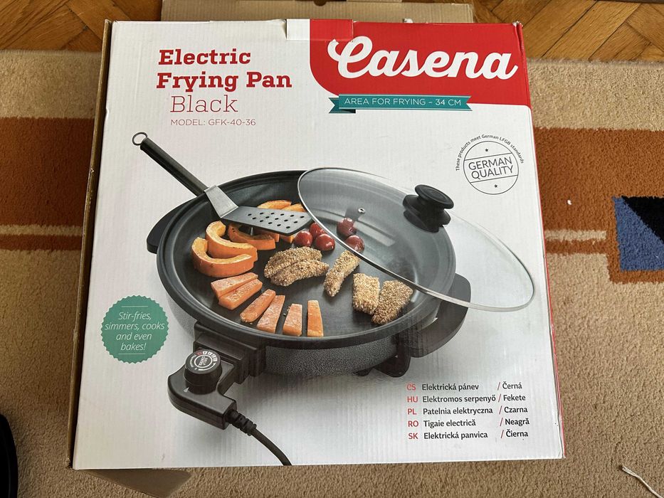 Tigaie electrica Casena 1500 W, noua, stare perfecta de functionare