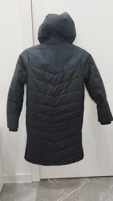 Детско яке тип дълга парка за футбол TRX, черно