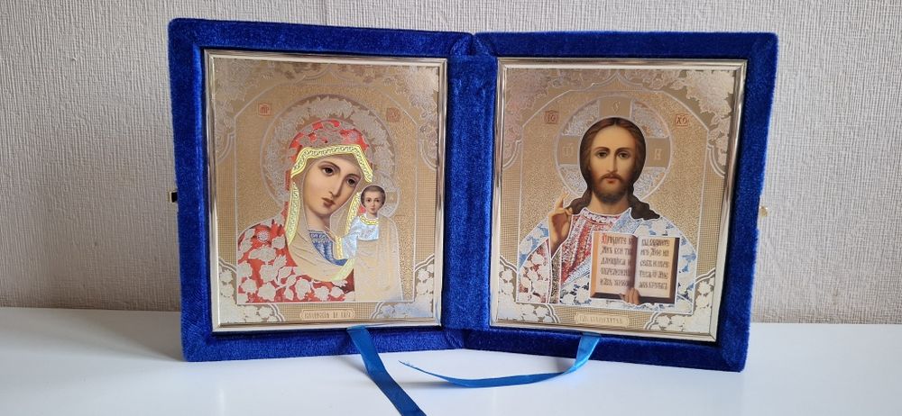 Икона Богородица с младенеца Икона Исус с евангелие
