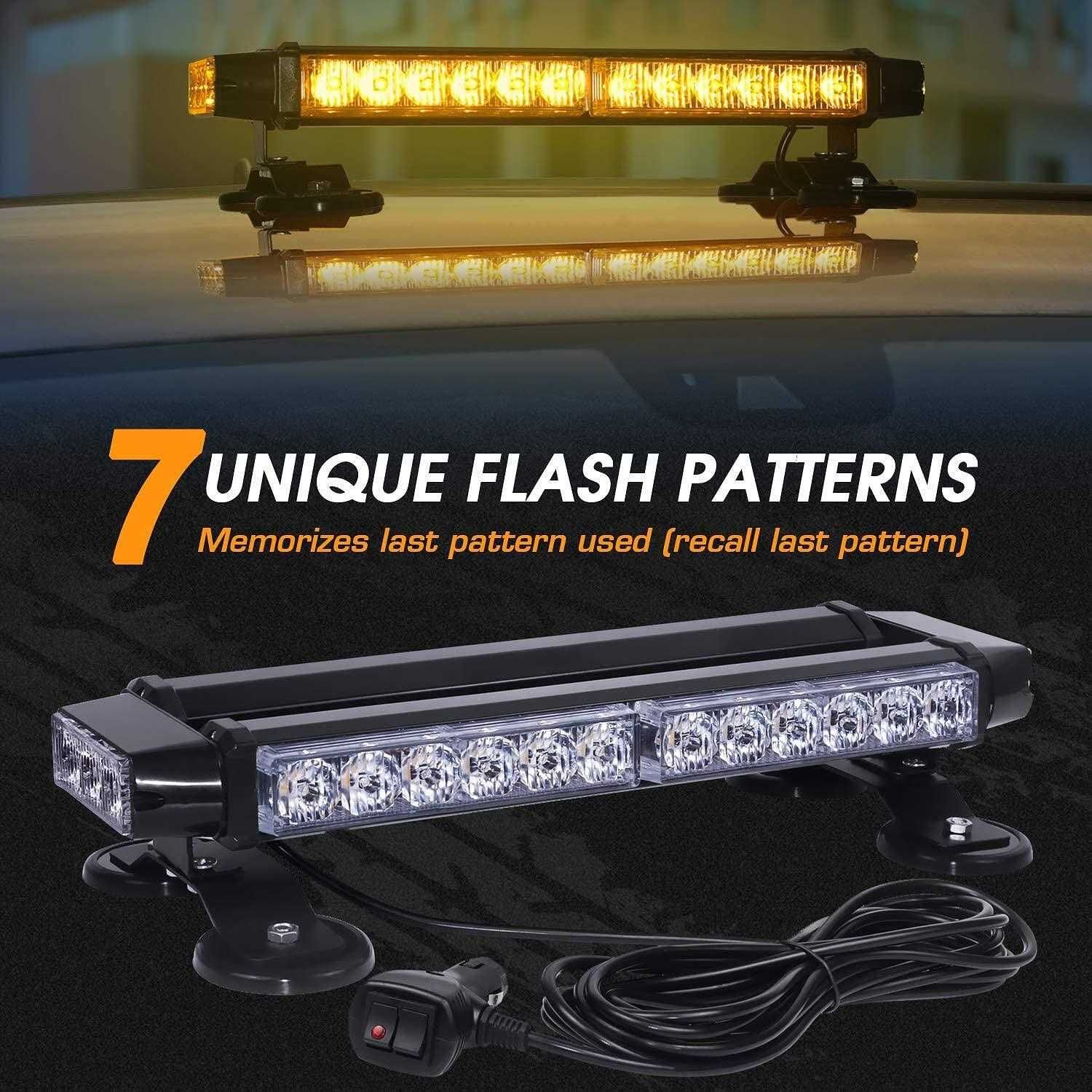 Супер мощна 30 LED аварийна лампа с магнити, 39.5 см, 12-24V, 7 режима