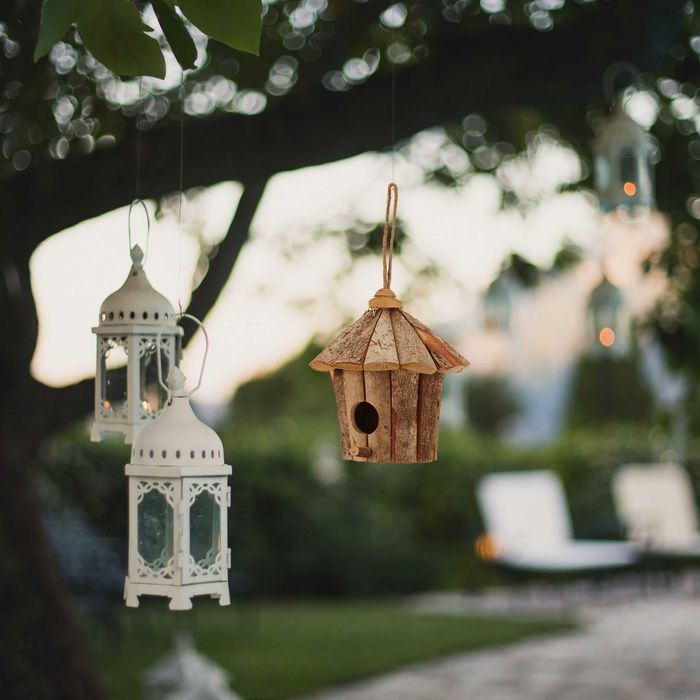 Casuta decorativa pentru pasari lemn confectionata manual 36 x 22 cm