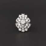 inel de cocktail, diamante 1.76ct, aur 14k, certif.