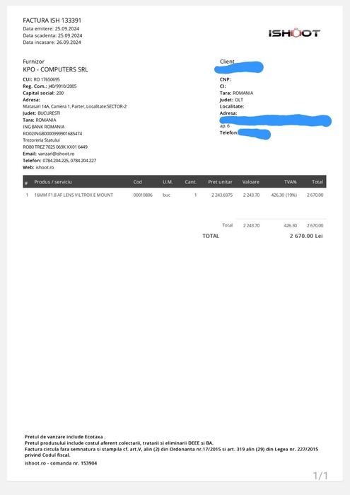 Obiectiv Viltrox 16mm f1.8 (garantie) Sony