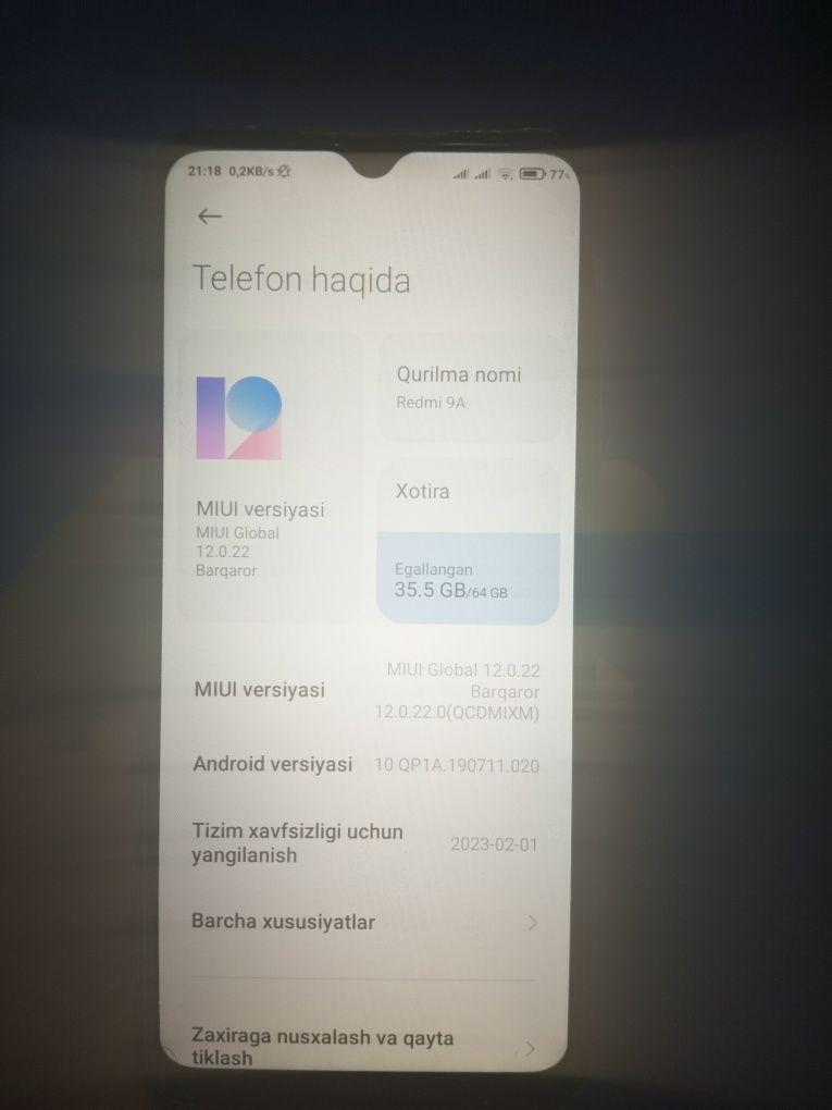 Redmi 9,A holati yaxshi