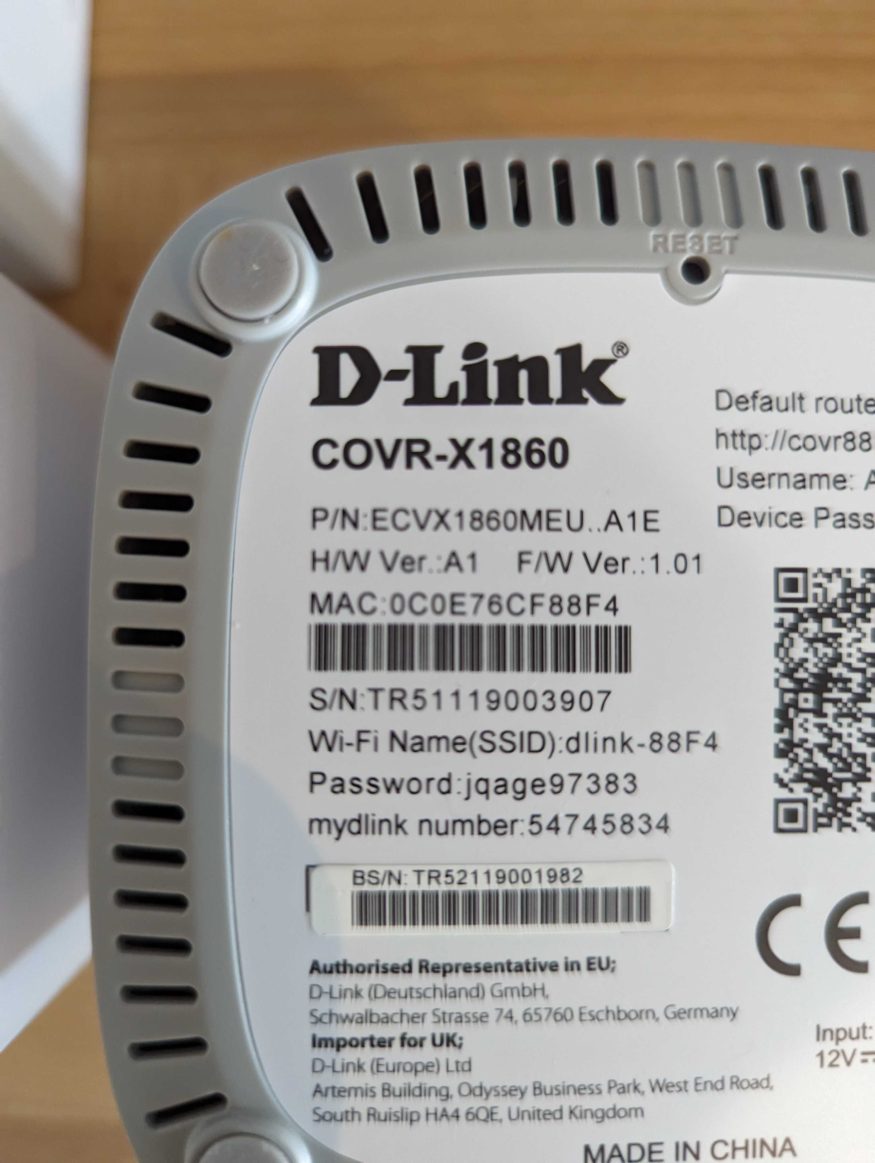 Wi-Fi 6 меш система D-Link COVR-X1860 AX1800, MU-MIMO WI-FI 6, Gigabit