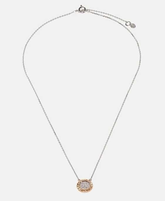 Lantisor argint 925 Michael Kors, pandant rotund aurit, nou