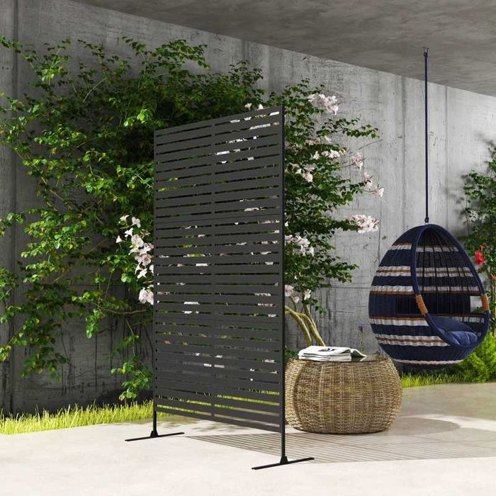 Метален параван за стая Outsunny  декоративен параван за вътрешен двор
