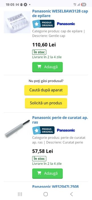 De vânzare accesorii aparat epilat Panasonic seria ES-EL