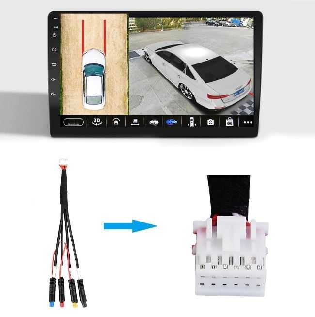 Set 4 Camere Panoramice 360° -1080P /AHD,  pentru mașinile cu Android