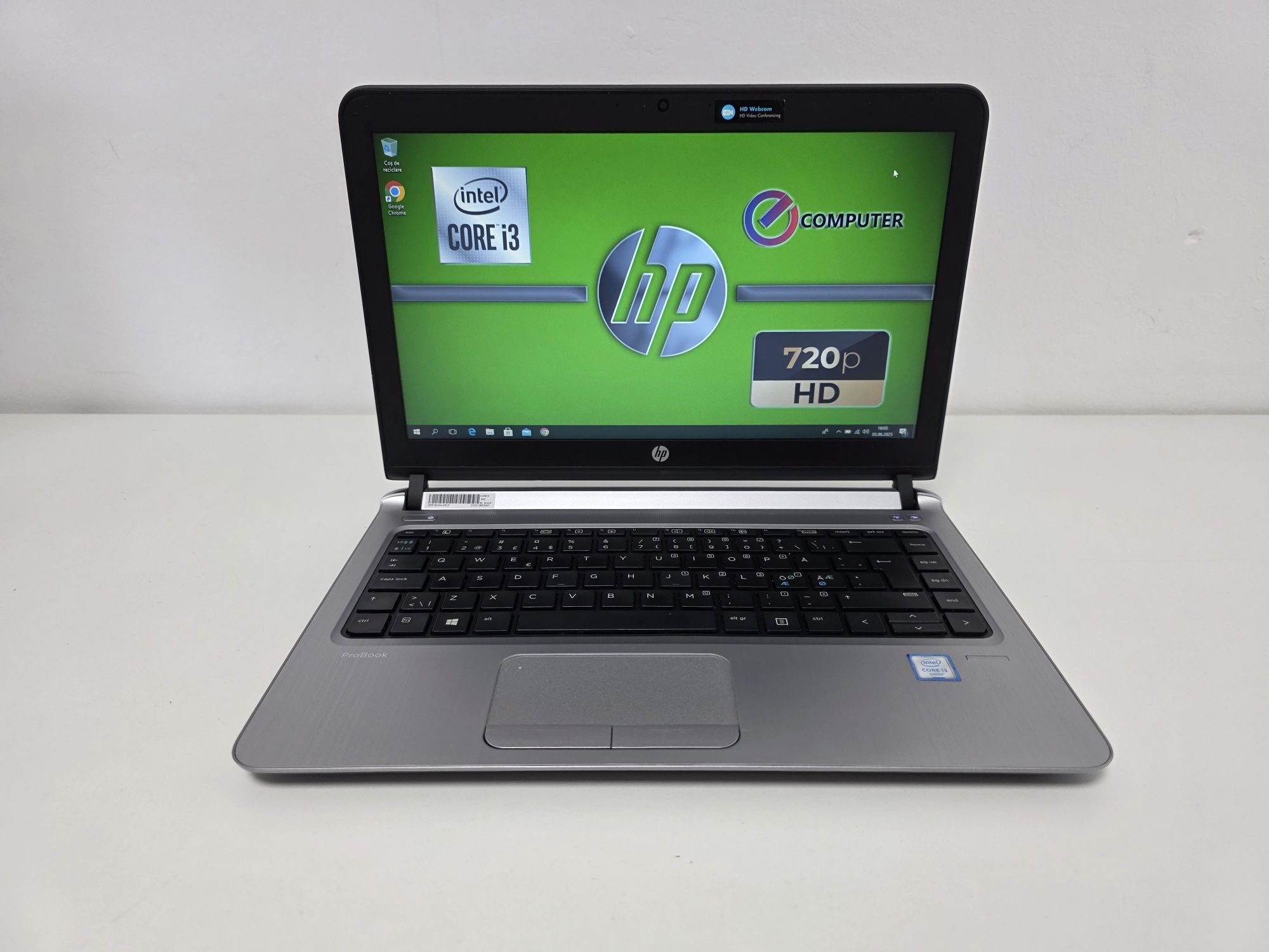Laptop HP metalic i3 16gb SSD Ultrabook Slim .Garantie 1 an