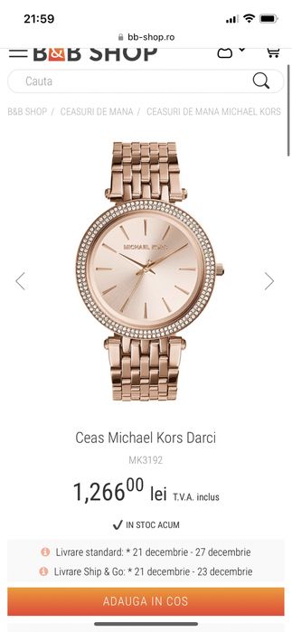 Ceas Michael Kors rose gold + cutie original