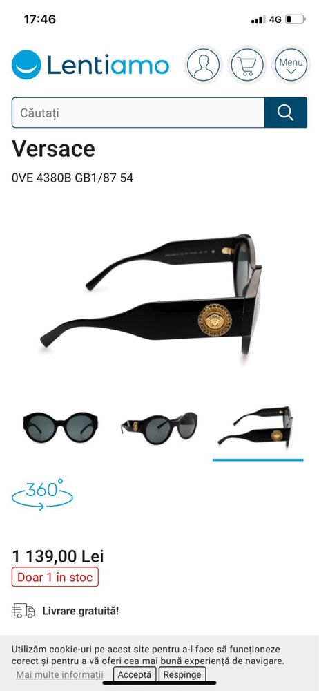 Vând ochelari de soare Versace