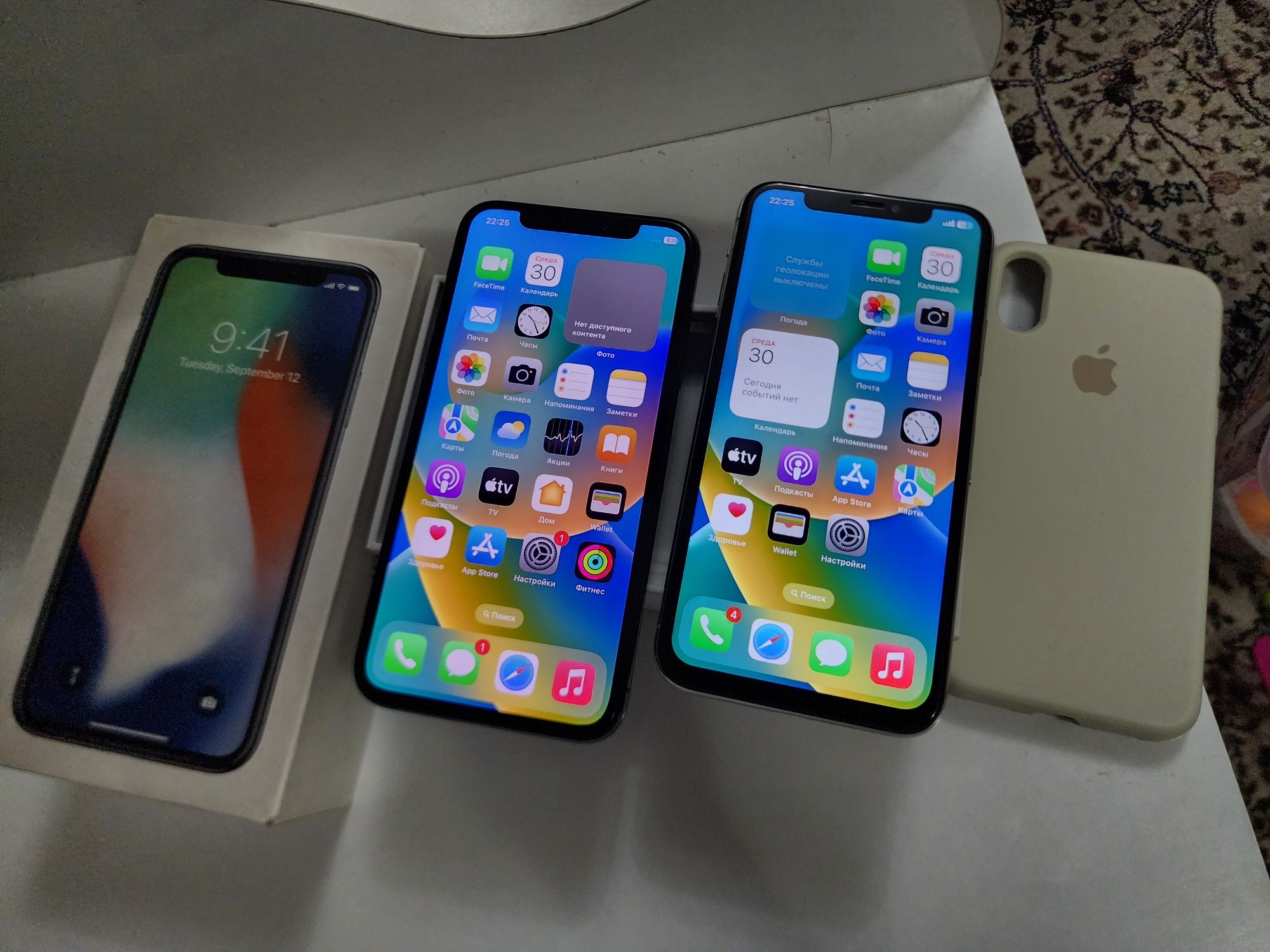 Iphone X LL/A White 64GB Bat 100% Karobka Dk Srochna Face boshqa Xamma