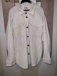 Бяла връхна джинсова оувърсайз риза C&A,