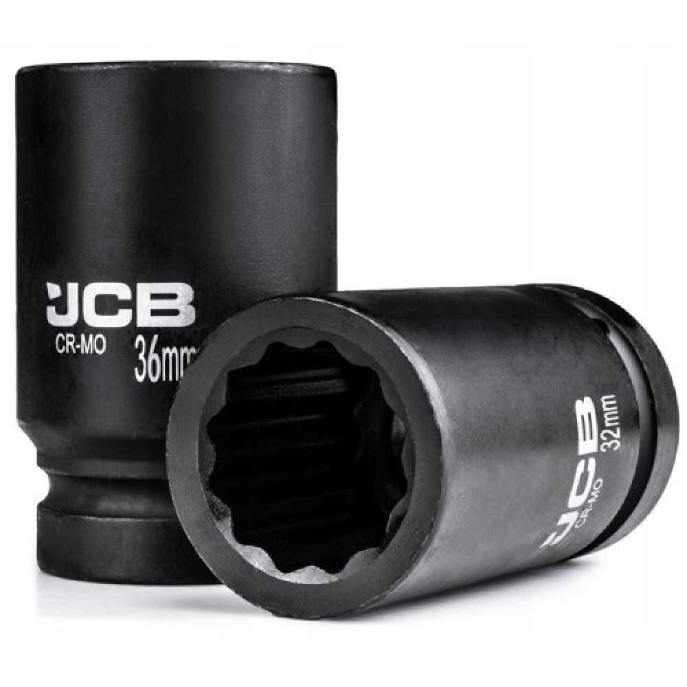 Комплект дълбоки ударни вложки 12-стенни 1/2" (10 – 36 мм) 15части JCB
