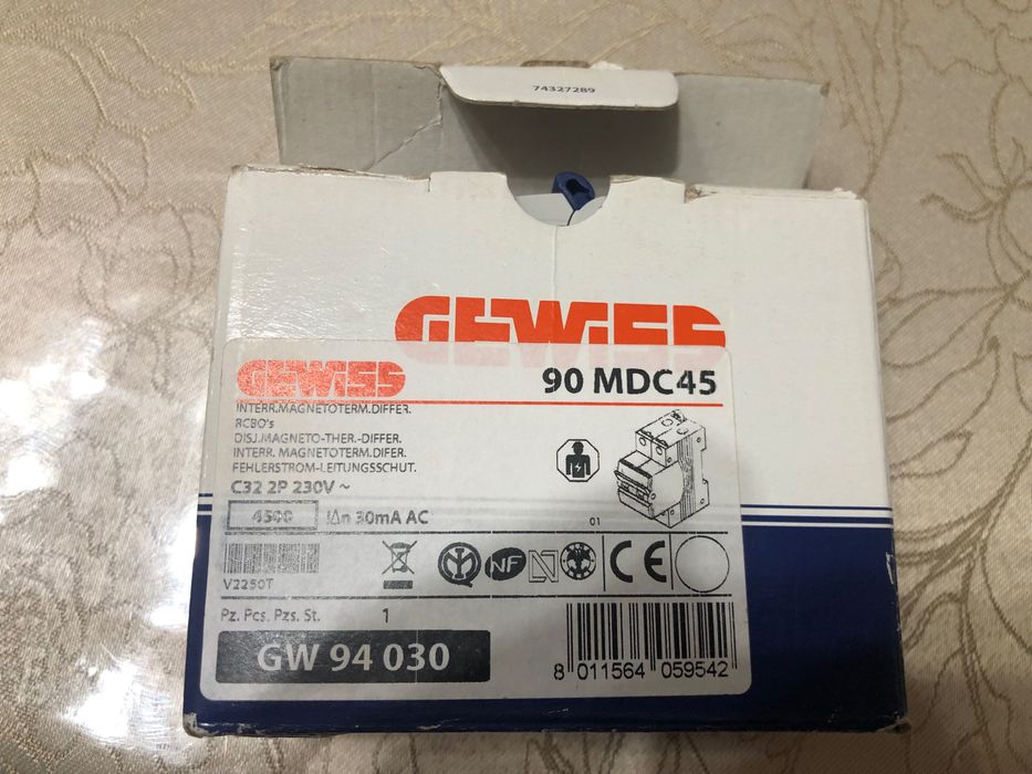 Disjunctor Diferential 2P C 32A 30MA 4.5KA Gewiss Siguranta Automata