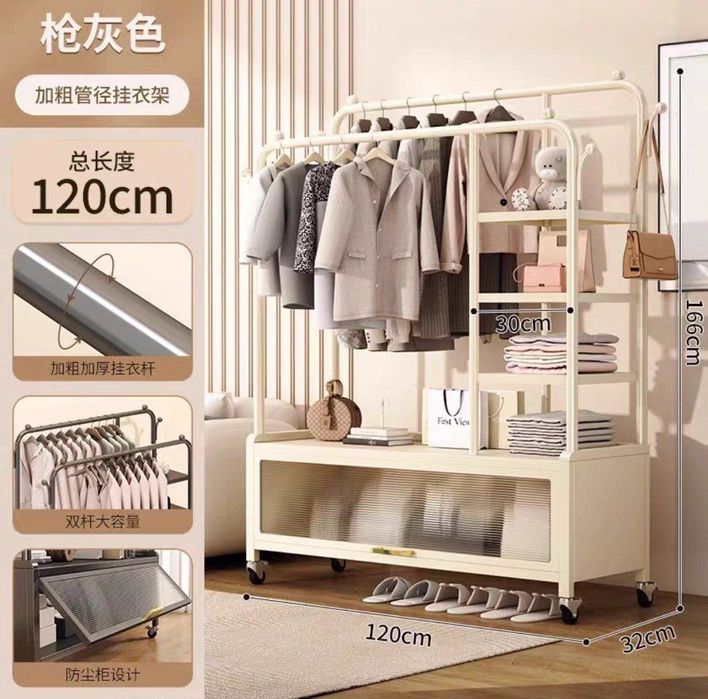 Гардеробная вешалка со шкафом железная