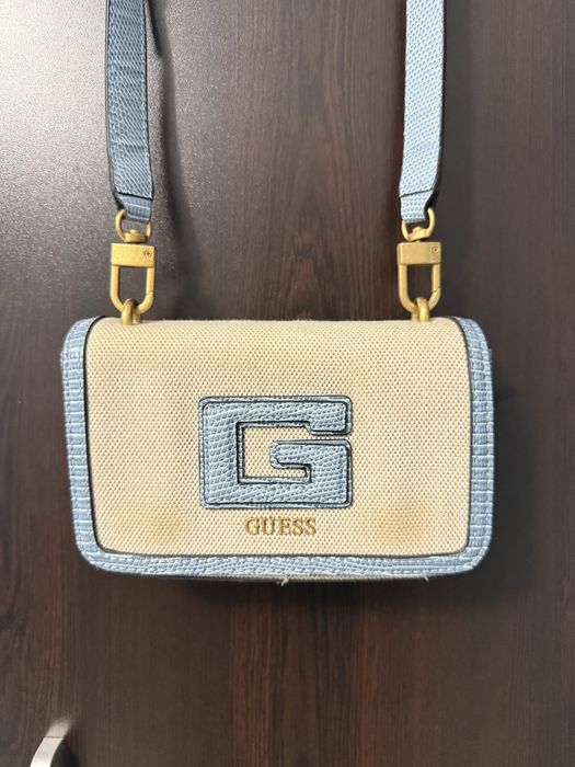 Оригинална синя чанта GUESS