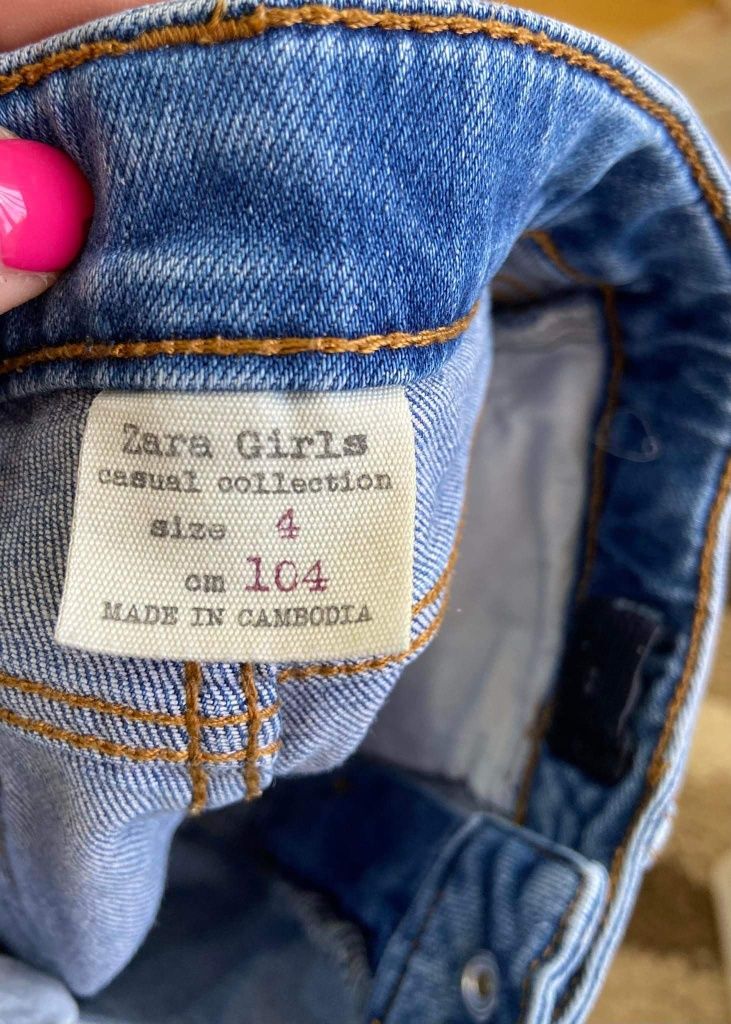 Детски дънкови панталонки Zara, размер 104