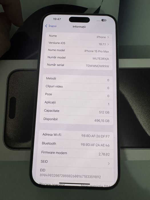 Iphone 15 promax 512gb 84% full box