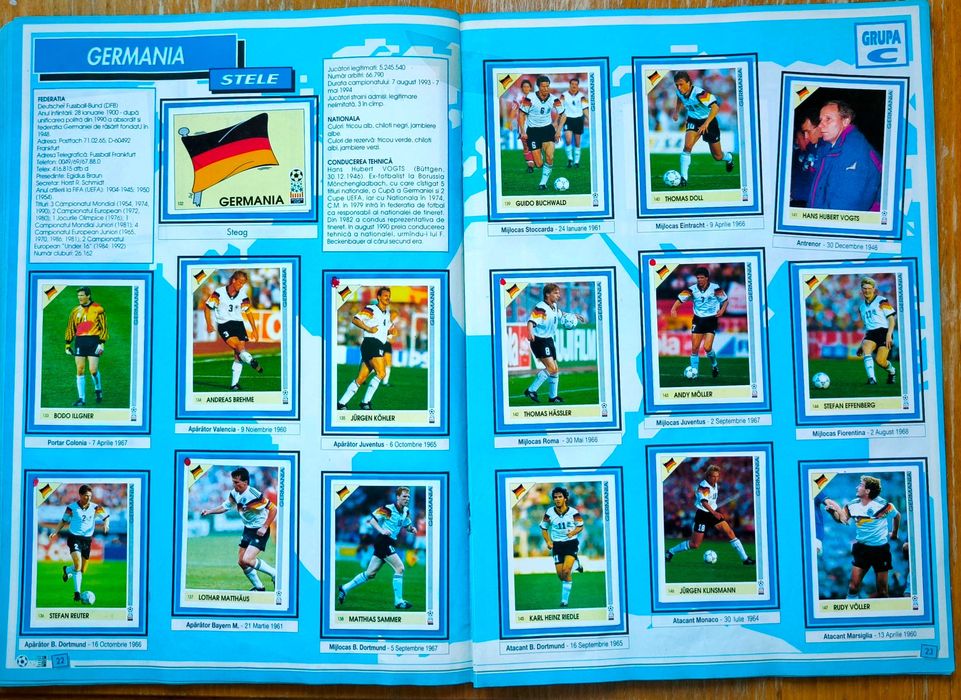 Campionatul Mondial de fotbal din SUA 94'. Album de colectie.