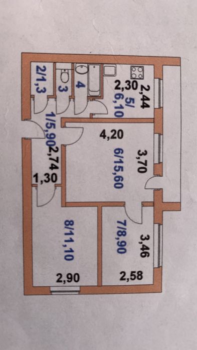 Квартира 3-х комн. в высотке 4 этаж (4-89)