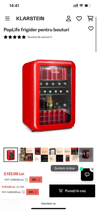 Frigider pentru bauturi klarstein rosu