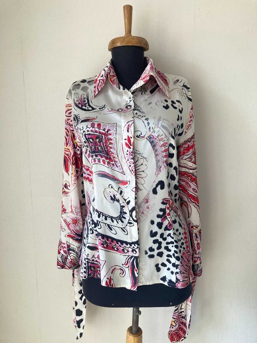 Just Cavalli Animal Print женска копринена блуза коприна IT40 / S / 36