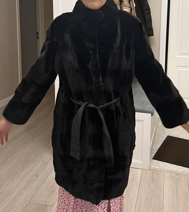 Шуба норковая , 46 размер , Блэк лама