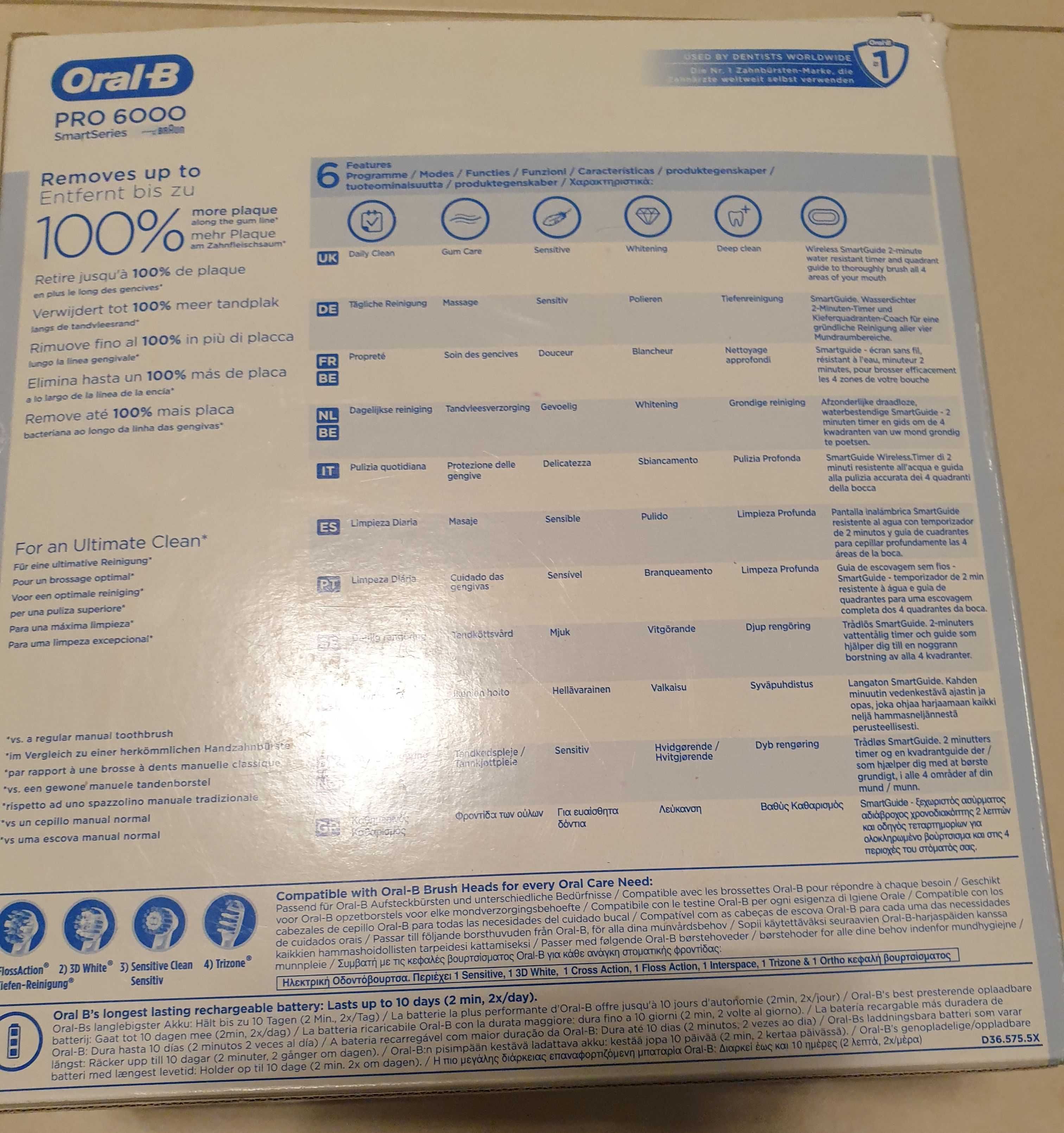 Четка за зъби Oral B Pro 6000 – пълен комплект