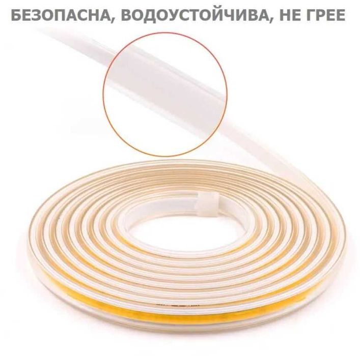 Ярка LED Лента на 220V COB IP67 3000К/6000К с цял диод