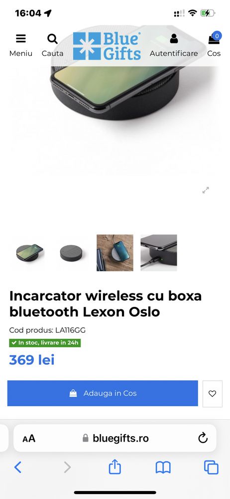 Boxa bluetooth si incarcator wireless rapida usb C Lexon Oslo Energy