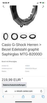 Casio GShock MTG B 2000 bezel gri.