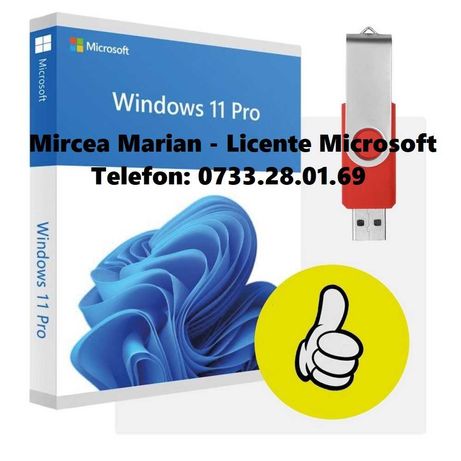 Stick bootabil Windows 11 Home / Pro + antivirus cu licenta retail